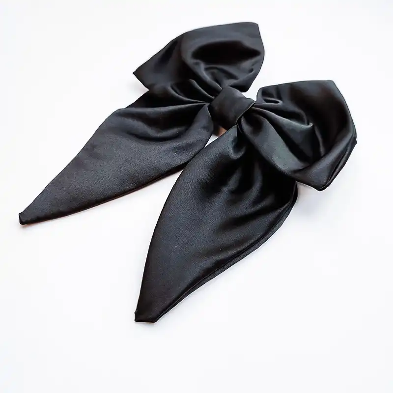 گیره مو زنانه مدل فرانسوی پاپیون دار ساتن کد 40821