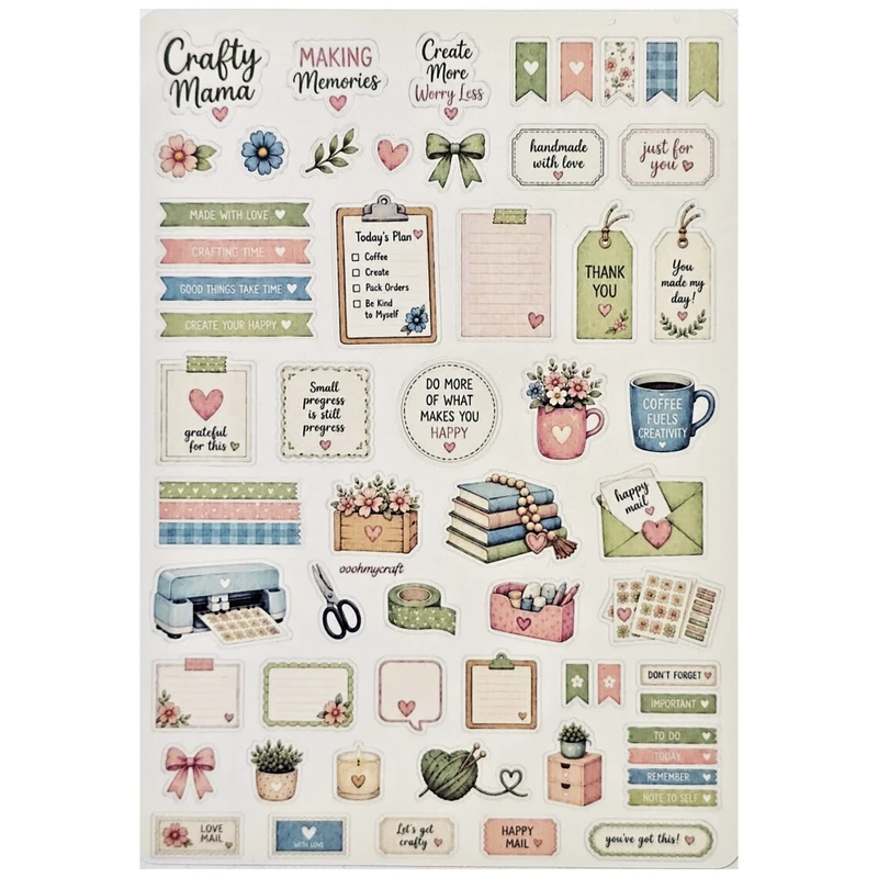 برچسب طرح برش خورده بولت ژورنال مدل Crafty Mama A5