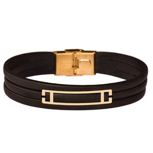  دستبند طلا 18 عیار مردانه کرابو طرح هندسی مدل Kr102282