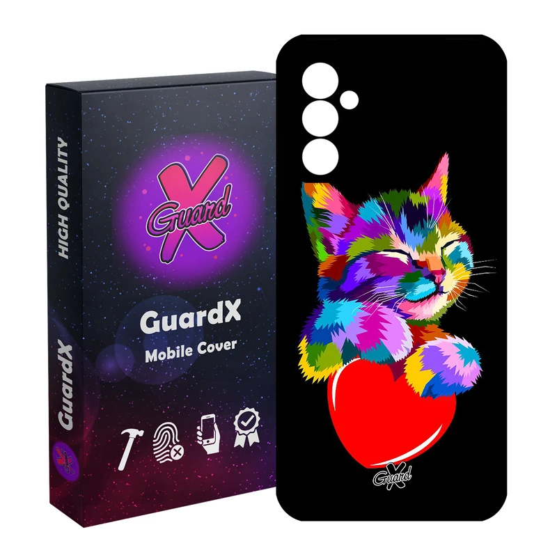 کاور گارد ایکس طرح گربه مدل Glass10269 مناسب برای گوشی موبایل سامسونگ Galaxy A13 5G/A04S