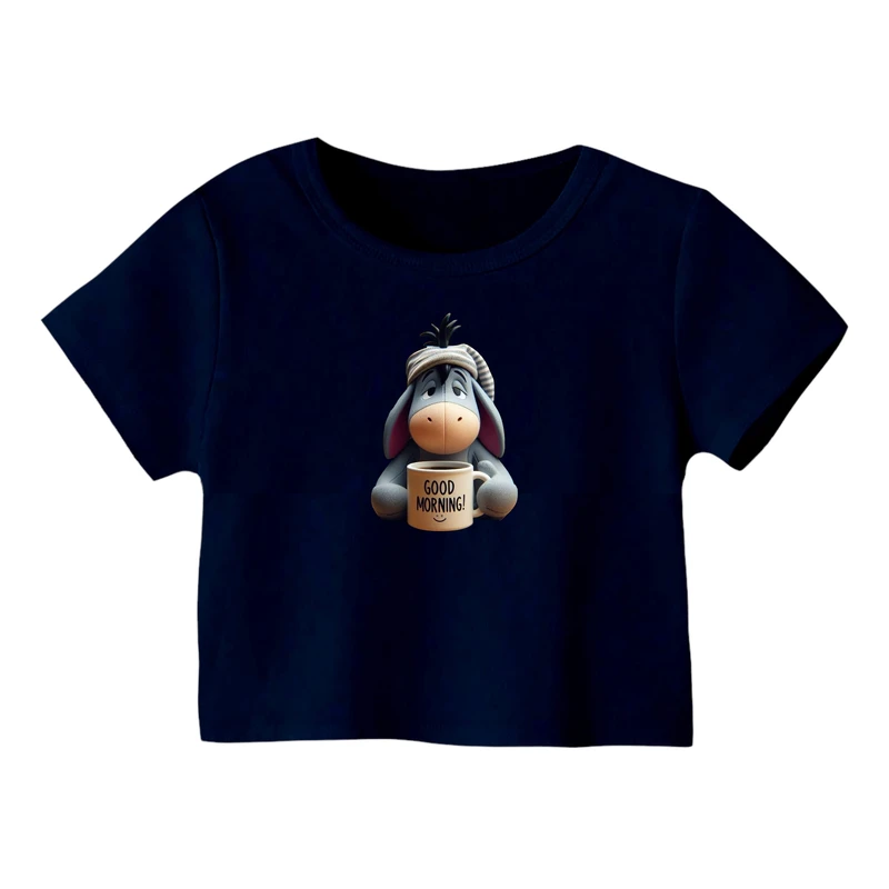 کراپ‌ تی‌شرت آستین کوتاه زنانه مدل پو کد 3