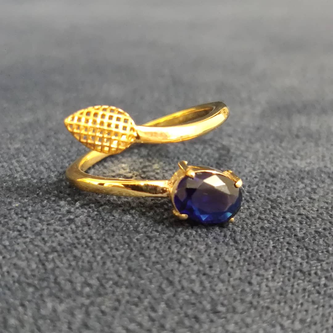 انگشتر طلا 18 عیار زنانه قیراط طرح اشک کد GH326