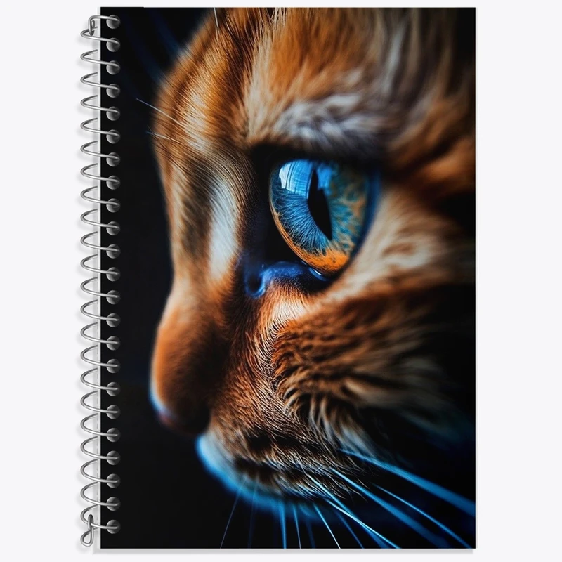 دفتر زبان 50 برگ خندالو مدل دو خط طرح گربه (Cat) کد F981