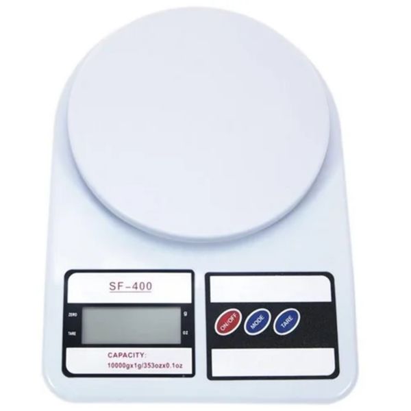 ترازو آشپزخانه دیجیتال مدل Sf_400 حداکثر ظرفیت قابل اندازه‌گیری 10 کیلوگرم با دقت اندازه‌گیری 1 گرم