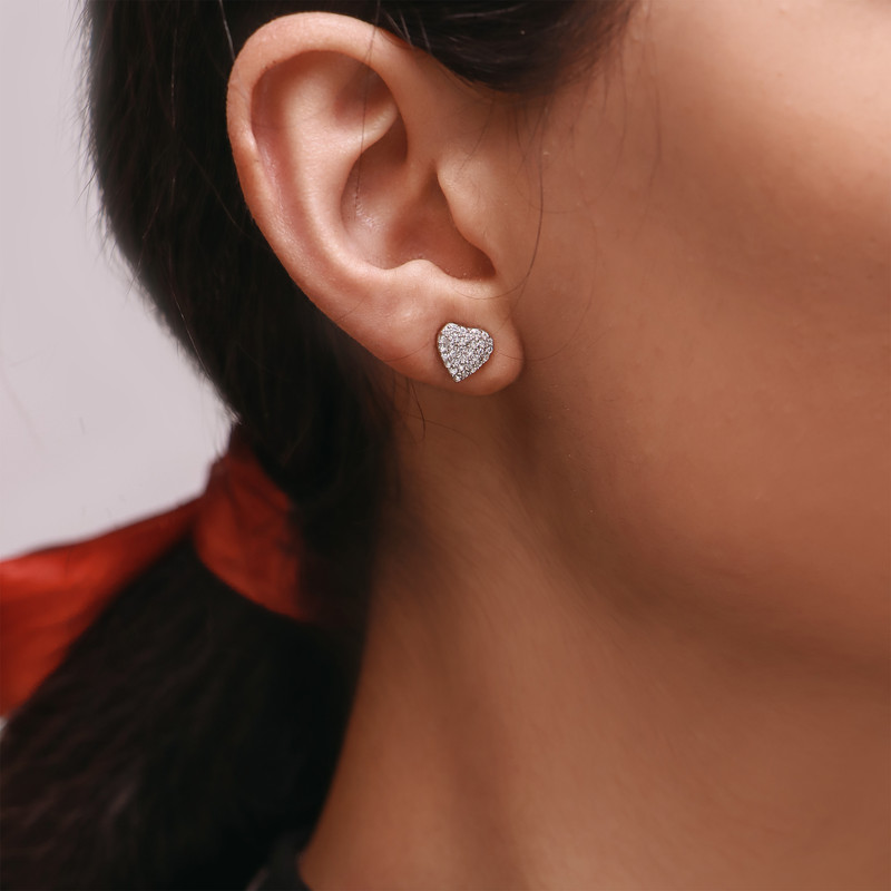 نیم ست نقره زنانه جی تی ای مدل قلب