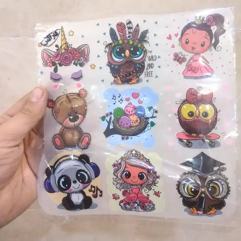 استیکر پارچه و لباس کارانس مدل کیوت کد AST-40 مجموعه 9 عددی