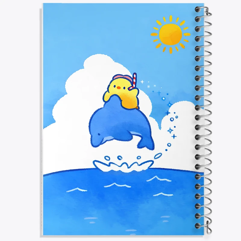 دفتر لیست خرید 50 برگ خندالو طرح دلفین و جوجه کیوت کد N5247