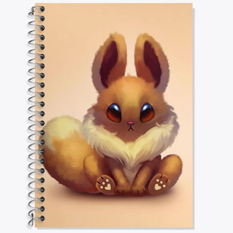 دفتر زبان 50 برگ خندالو مدل سه خط طرح ایو انیمه پوکمون کد 17300