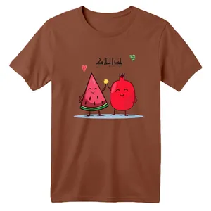 تی شرت آستین کوتاه بچگانه مدل انار و هندوانه یلدایی رنگ موکایی