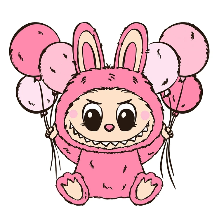 استیکر پارچه و لباس پاد آفرین مدل عروسک لبوبو کد S2598