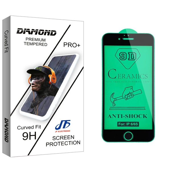 محافظ صفحه نمایش سرامیکی جی اف مدل Diamond glass مناسب برای گوشی موبایل اپل iPhone 6