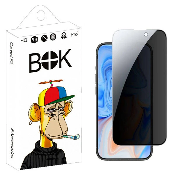 محافظ صفحه نمایش بوک مدل حریم شخصی گاما مناسب برای گوشی موبایل اپل iPhone 15promax