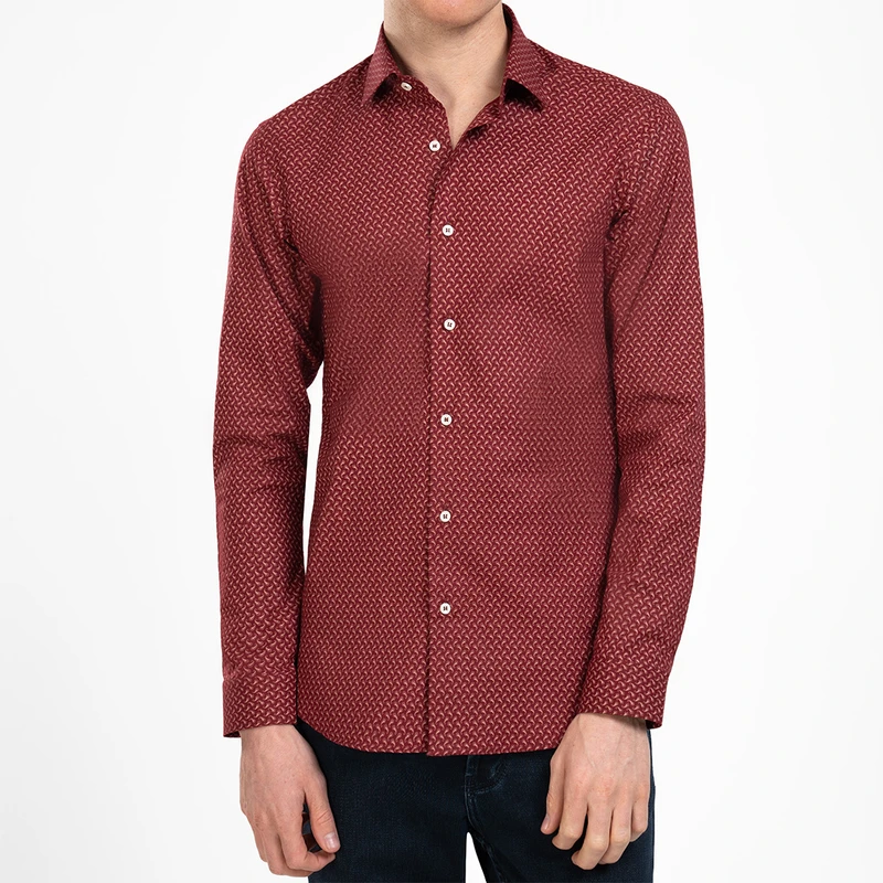 پیراهن آستین بلند یقه کراواتی مردانه ام کی مدل 1818