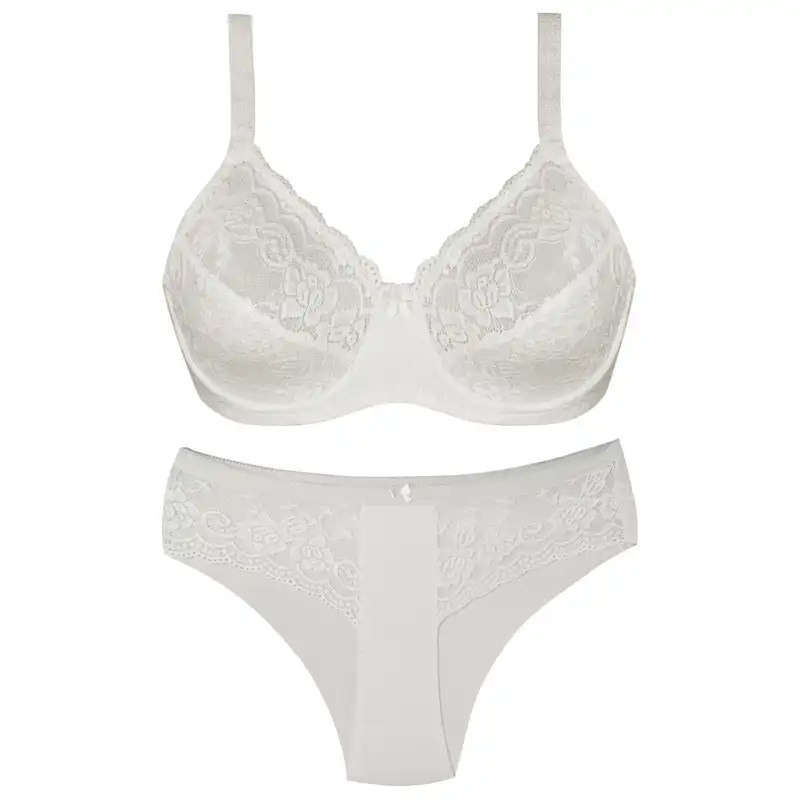 ست شورت و سوتین زنانه پانیذ مدل فنردار کد 9013 رنگ سفید