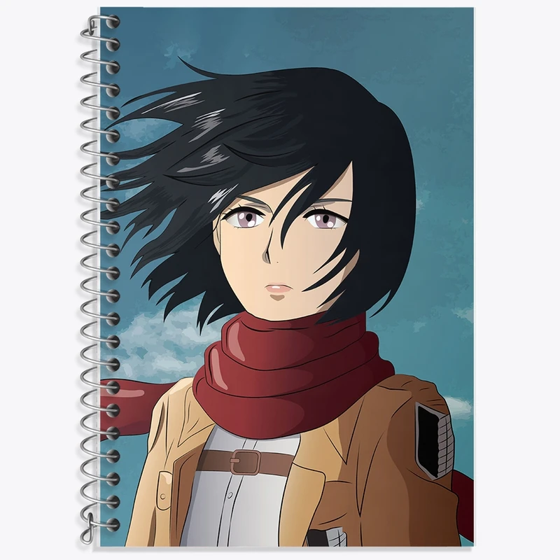 دفتر زبان 50 برگ خندالو مدل دو خط طرح میکاسا انیمه اتک آن تایتان کد F368