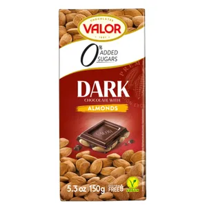 شکلات تلخ بدون شکر با مغز بادام والور - 150 گرم