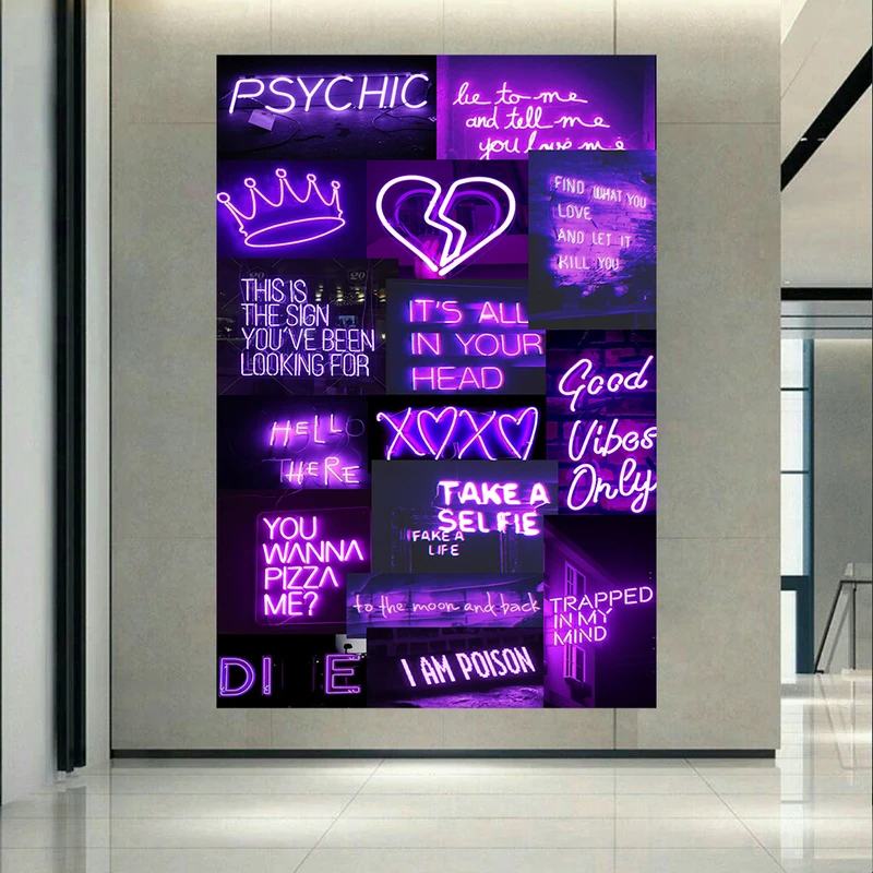 تابلو بوم طرح مخمل مدل بلک لایت LOVE کد ARP40007