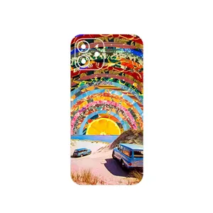 MAHOOT Collage of Orange Sky Cover Sticker for Apple iPhone 12