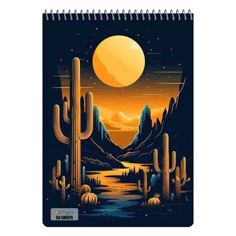 دفتر نقاشی 50 برگ سیمی کارنیکا طرح کاکتوس cactus کد 48563