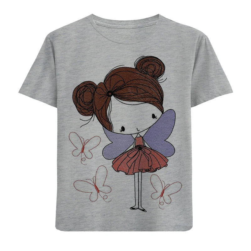 تی شرت آستین کوتاه دخترانه مدل دختر F420