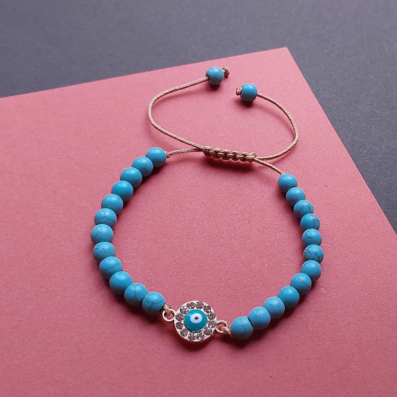 دستبند زنانه مدل فیروزه ای پلاک نگین دار کد HC106 دستبند زنانه مدل فیروزه ای پلاک نگین دار کد HC106