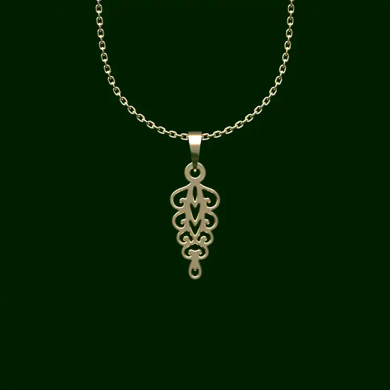 گردنبند طلا 18 عیار زنانه مدوپد مدل اسلیمی کد PP1220