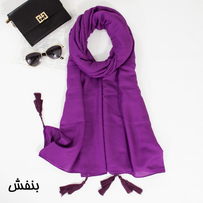 شال زنانه مدل نخی ساده منگوله دار خنک کد A-2261