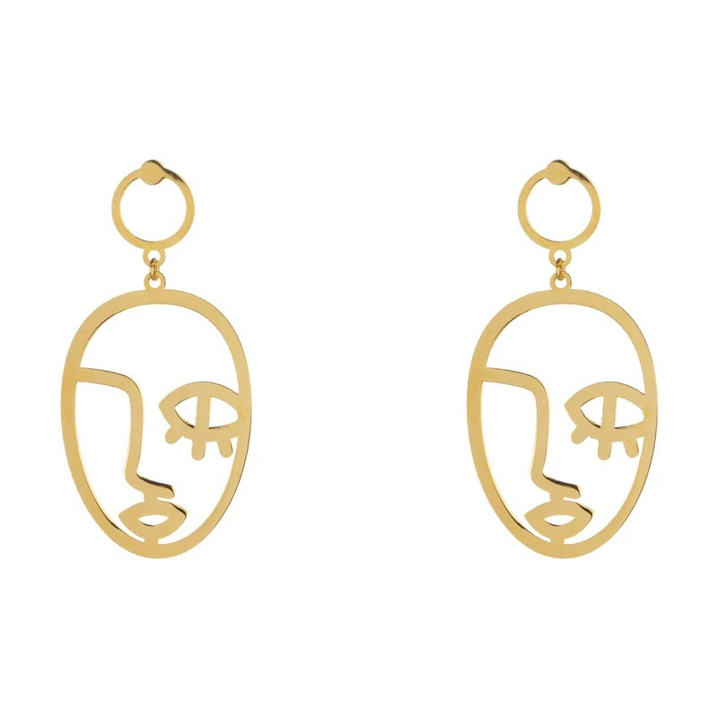 گوشواره طلا 18 عیار دخترانه مدل چهره