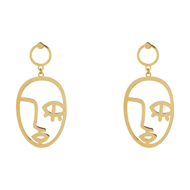 گوشواره طلا 18 عیار دخترانه مدل چهره -  - 2