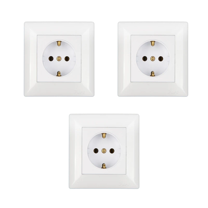 پریز برق ارت دار پارت الکتریک مدل Aseman مجموعه 3 عددی