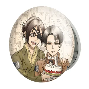 آینه جیبی خندالو طرح هانجی و لیوای انیمه اتک آن تایتان Attack on Titan مدل تاشو کد 10988 