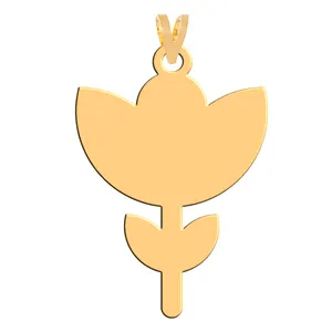 آویز گردنبند طلا 18 عیار زنانه فرشته مدل طرح گل WNL-000202