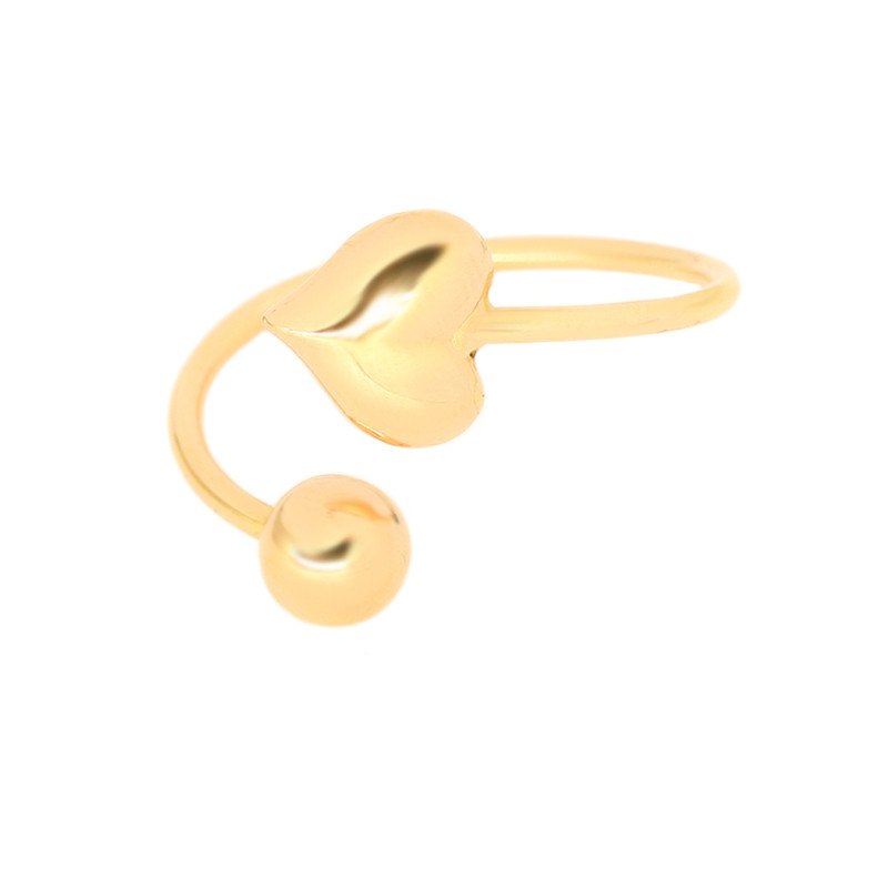 انگشتر طلا 18 عیار زنانه ماوی گالری مدل دو سر گوی و قلب دامله سایز 62