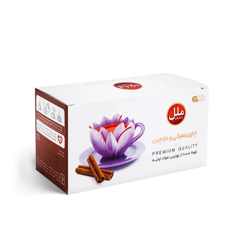 چای سیاه کیسه ای زعفرانی و دارچین - بسته 25 عددی