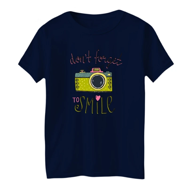 تی شرت آستین کوتاه بچگانه مدل دوربین و لبخند