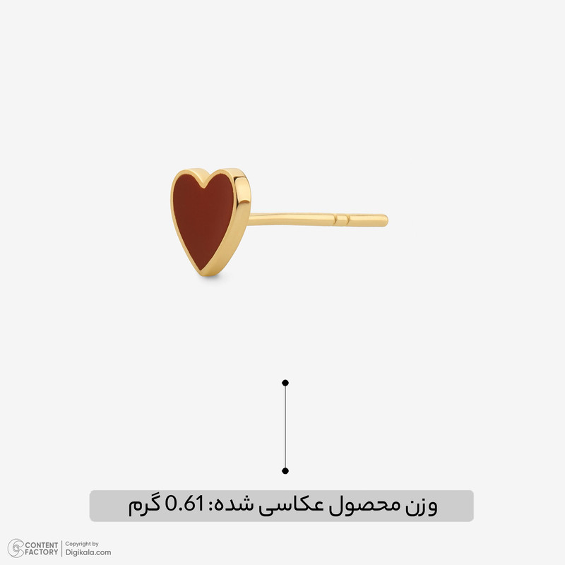 گوشواره میخی طلا 18 عیار زنانه جواهری راز مدل Haert کد 01 - 4