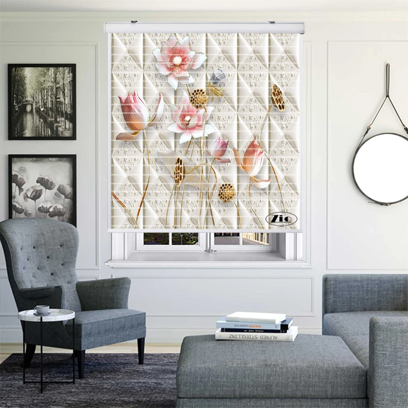 پرده زبرا زیو مدل سیلوئت 3D1214 سایز 150x150 سانتی متر