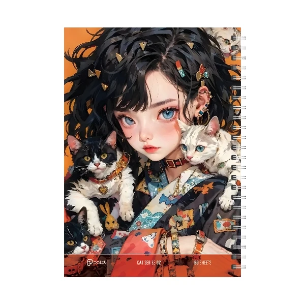 دفتر مشق 80 برگ مدل کت پالت کد 02