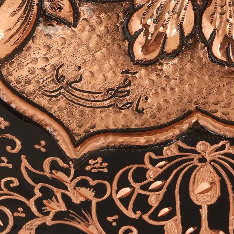 بشقاب دیوارکوب قلمزنی قهرمانی طرح پرنده کد 919