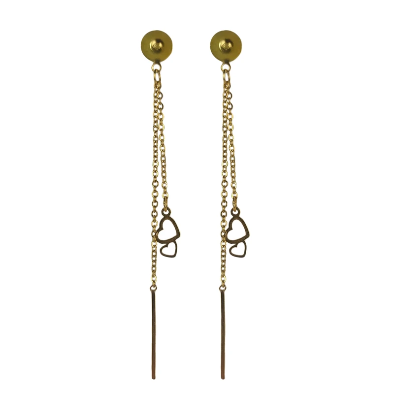 گوشواره زنانه مدل بخیه ای قلب کد AC15