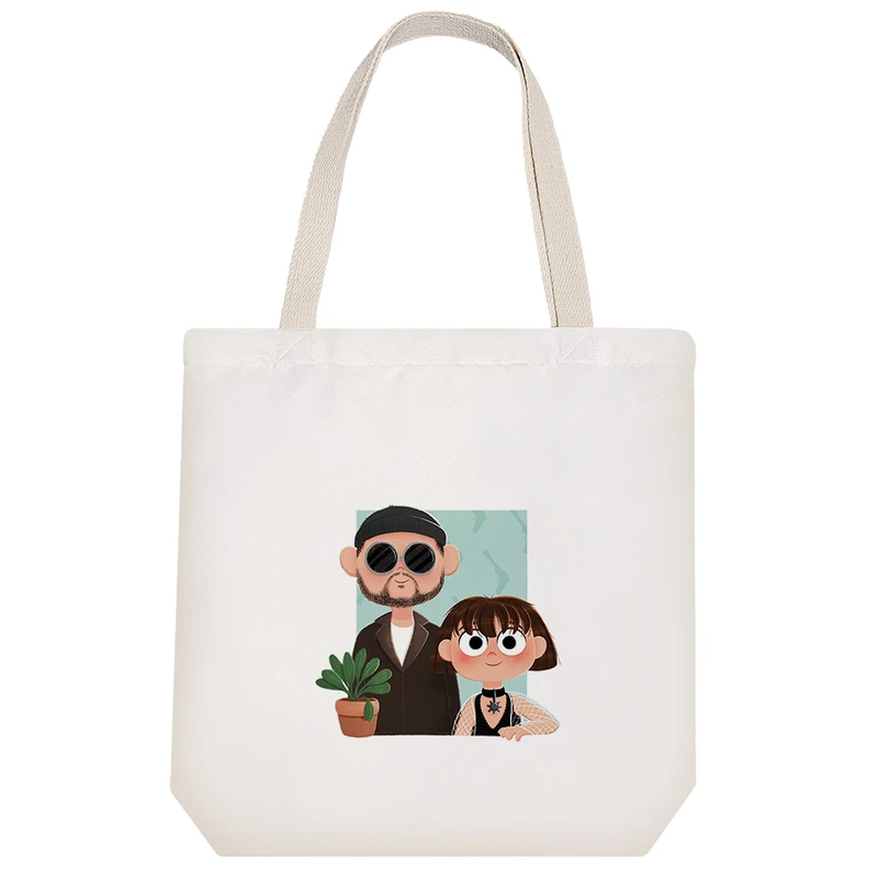 ساک خرید پارچه ای خندالو طرح لئون ماتیلدا مدل توت بگ کد 399