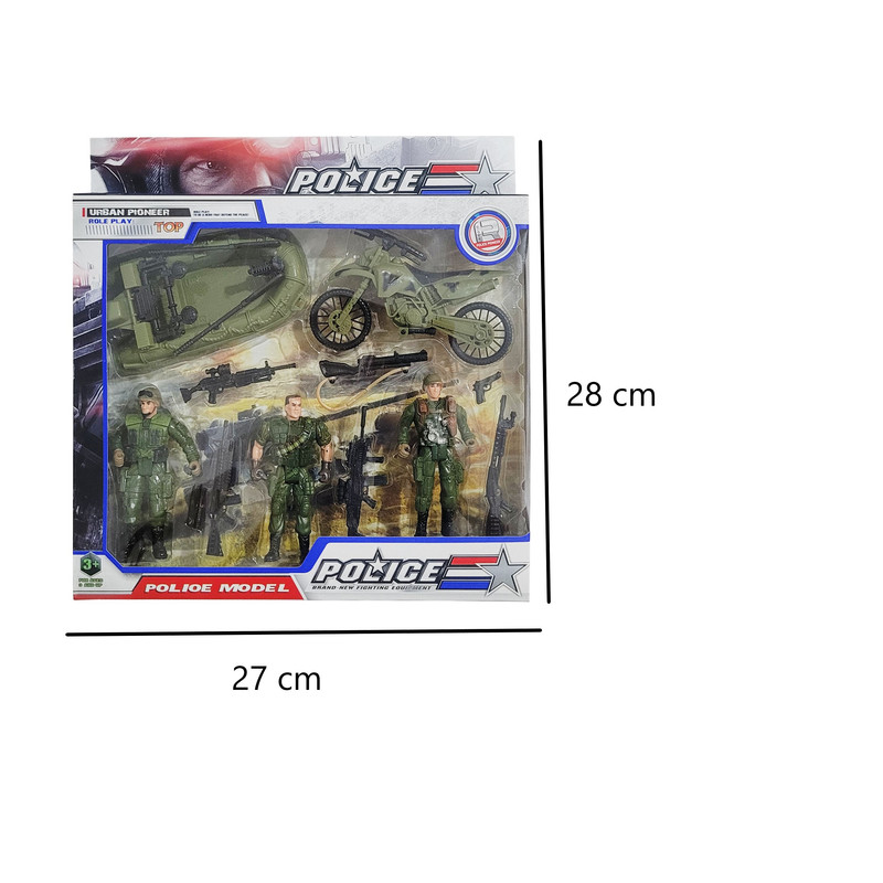 اسباب بازی جنگی مدل سرباز ارتشی و موتور و قایق کد 2343