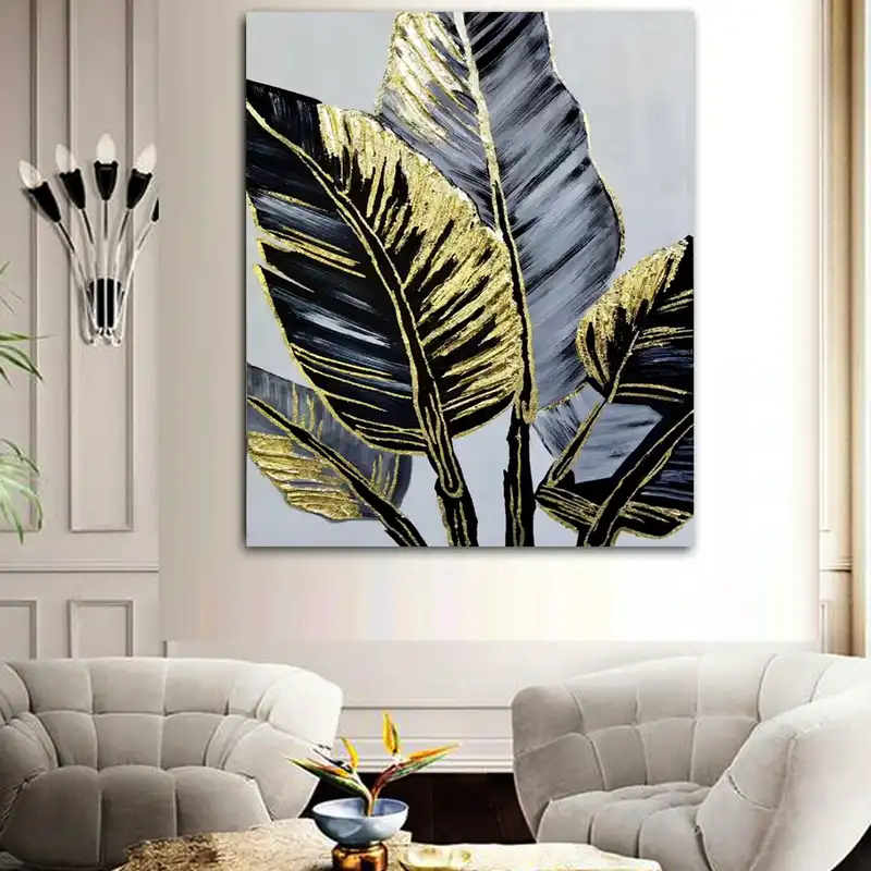 تابلو نقاشی ورق طلا مدل پر نقش برجسته کد 775