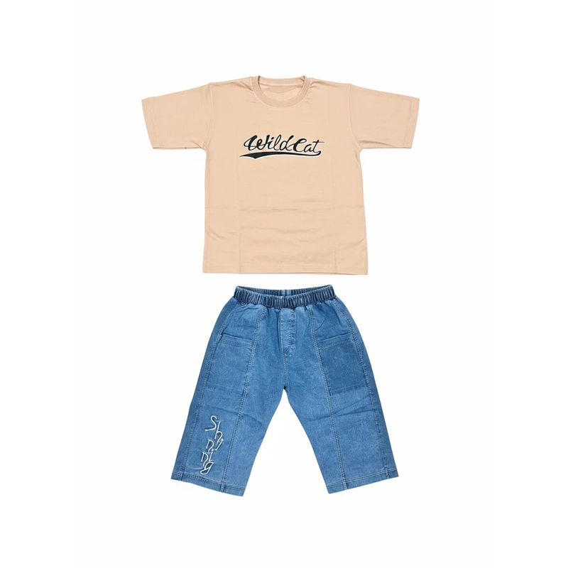 ست تی‌شرت آستین کوتاه و شلوارک پسرانه مدل AS1AS2