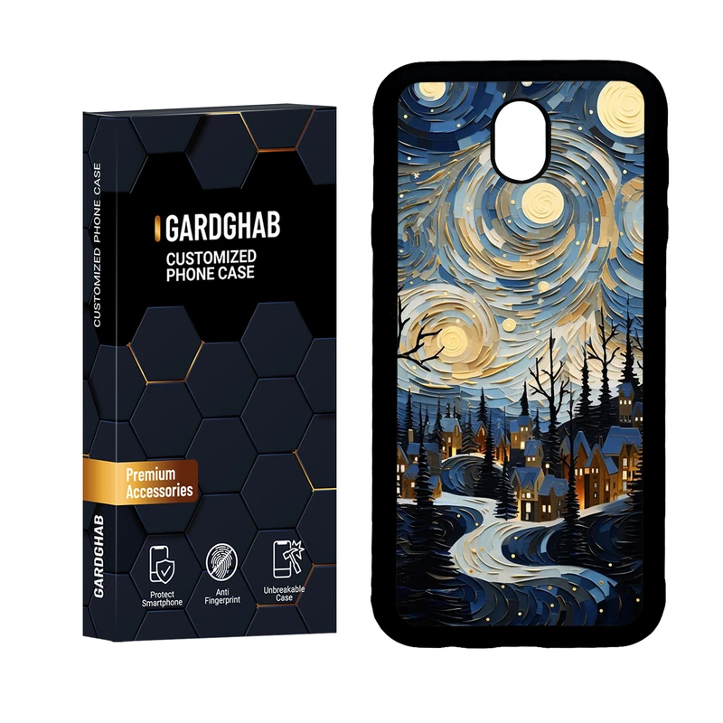 کاور گارد قاب مدل دور ژله ای هنری مناسب برای گوشی موبایل سامسونگ Galaxy J7 Pro