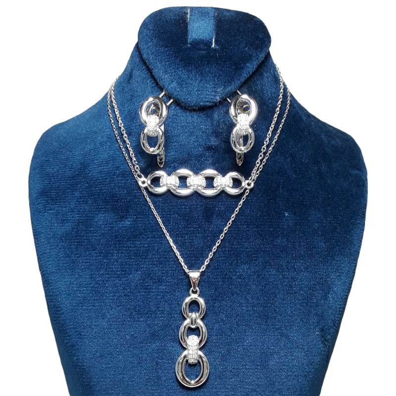 نیم ست نقره زنانه کد 90