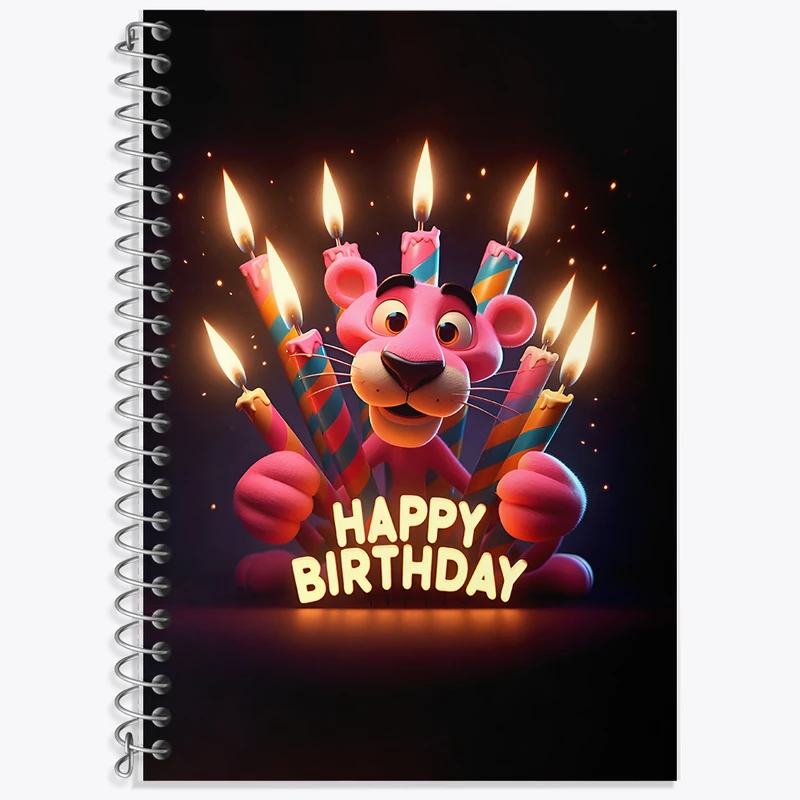 دفتر زبان 50 برگ خندالو مدل سه خط طرح تولدت مبارک کد F6252