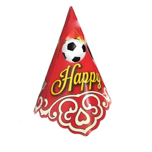 کلاه تولد مسترتم طرح فوتبالی پلاس بسته 10 عددی