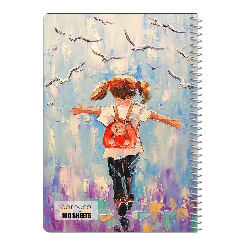 دفتر شطرنجی 100 برگ سیمی کارنیکا طرح نقاشی های آبرنگی Watercolor Paintings کد 82242