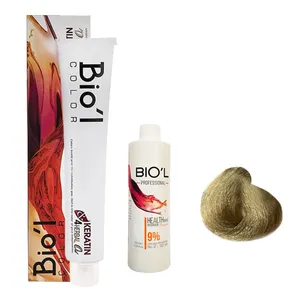 کیت رنگ مو بیول سری CHOCOLATE شماره 8.7 حجم 100 میلی لیتر رنگ بلوند زیتونی روشن